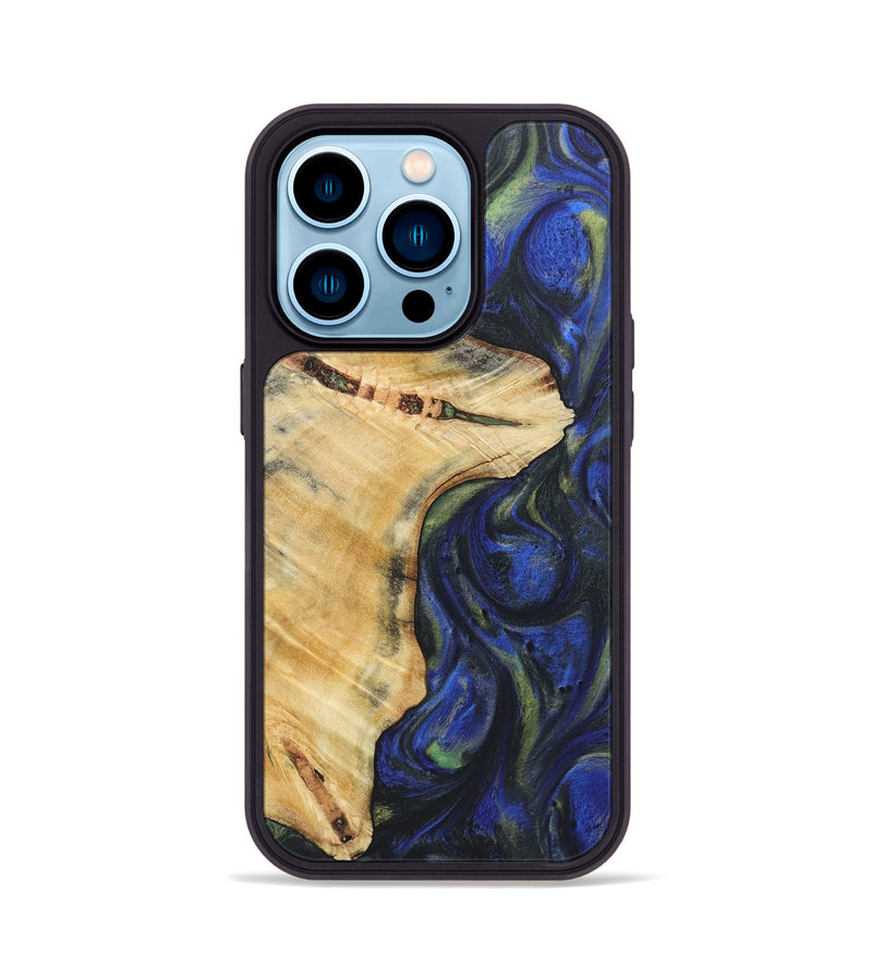 iPhone 14 Pro Wood Phone Case - Cayden (Blue, 724750)