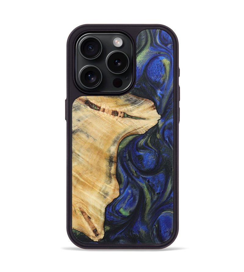 iPhone 15 Pro Wood Phone Case - Cayden (Blue, 724750)