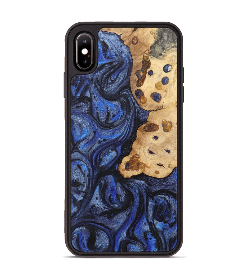 iPhone Xs Max Wood Phone Case - Philip (Blue, 724757)