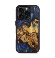 iPhone 16 Pro Wood Phone Case - Anita (Blue, 724761)