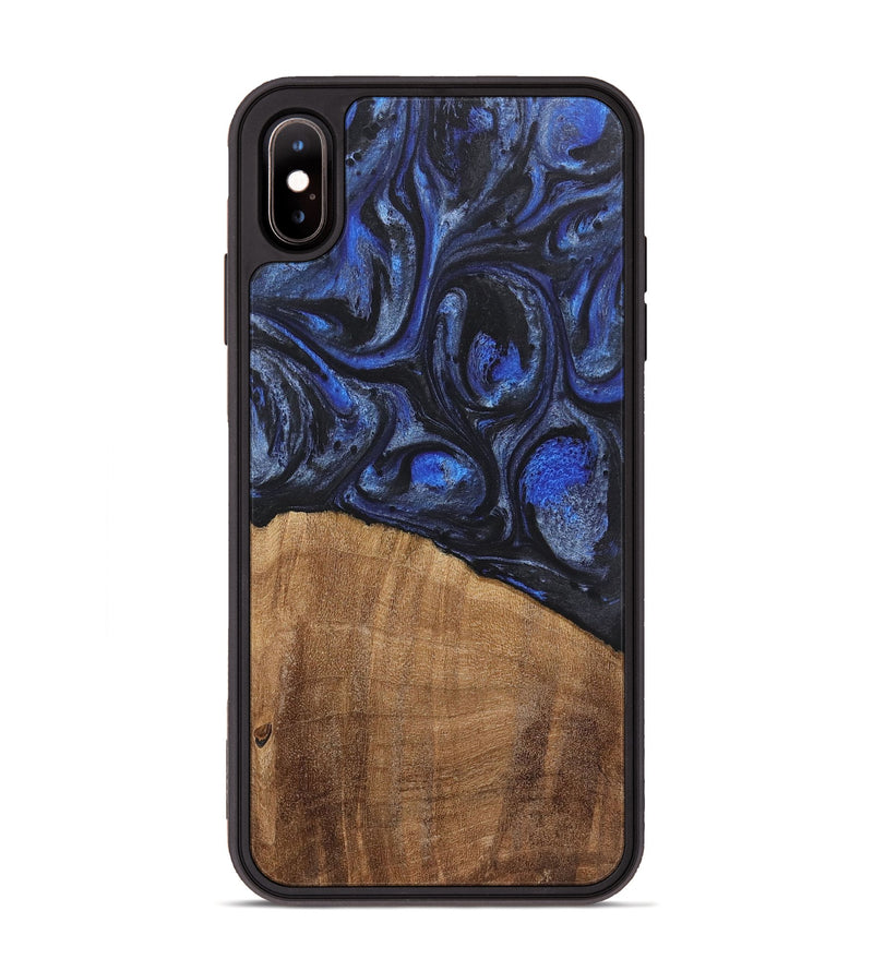 iPhone Xs Max Wood Phone Case - Rochelle (Blue, 724763)