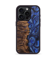 iPhone 15 Pro Wood Phone Case - Jennifer (Blue, 724765)