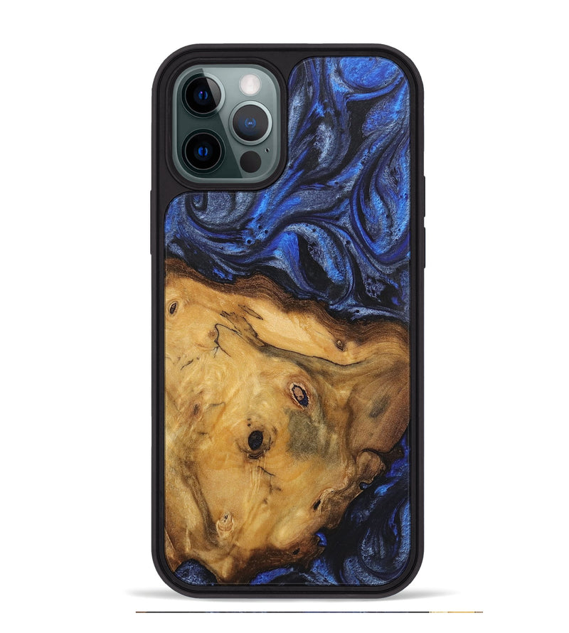 iPhone 12 Pro Max Wood Phone Case - Cassandra (Blue, 724766)