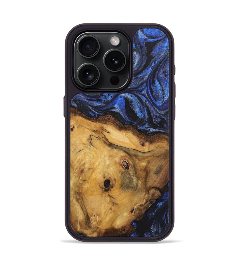 iPhone 15 Pro Wood Phone Case - Cassandra (Blue, 724766)