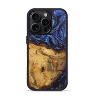 iPhone 16 Pro Wood Phone Case - Cassandra (Blue, 724766)