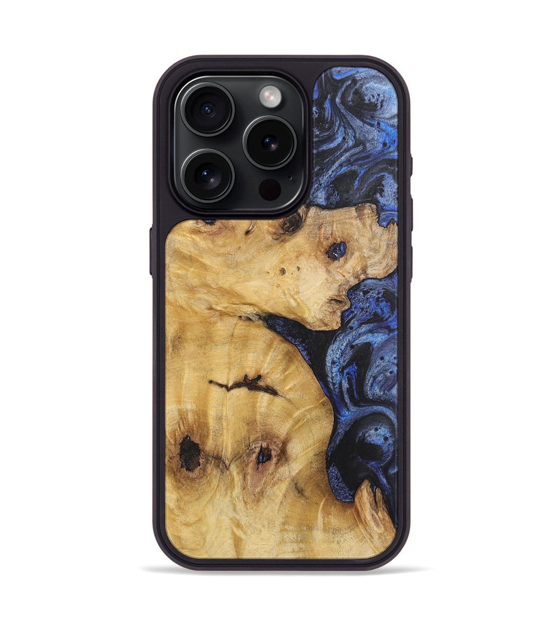 iPhone 15 Pro Wood Phone Case - Corey (Blue, 724768)