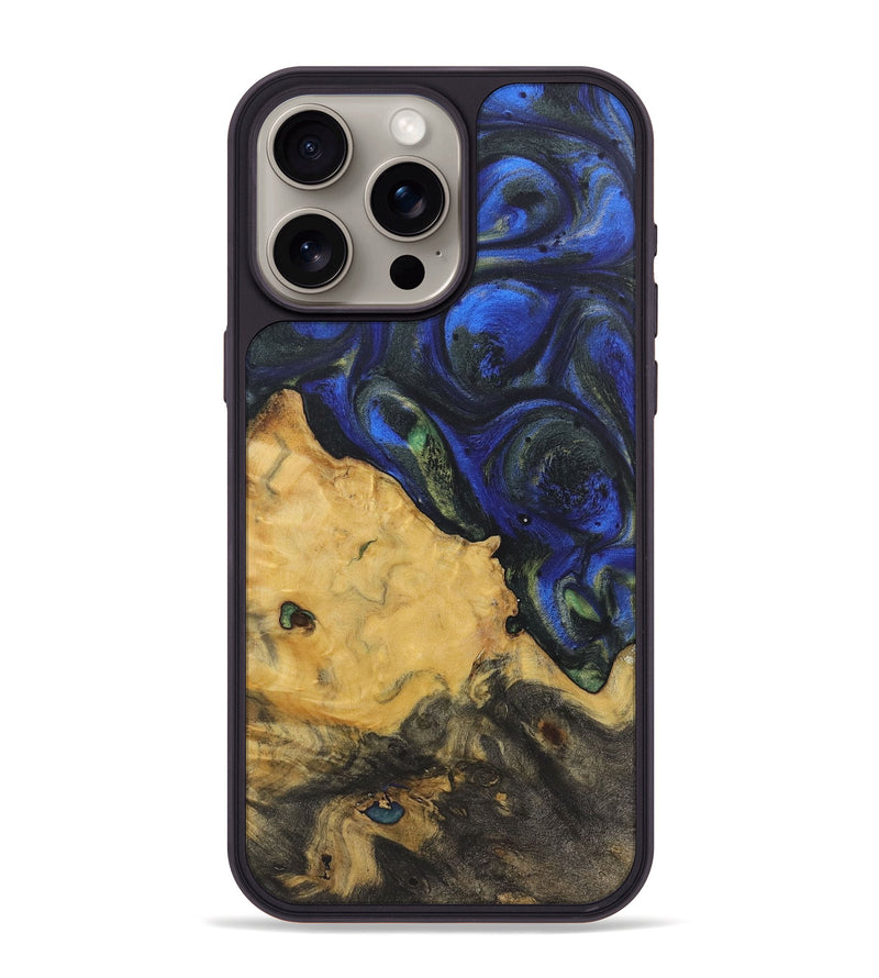 iPhone 15 Pro Max Wood Phone Case - Cayden (Blue, 724771)