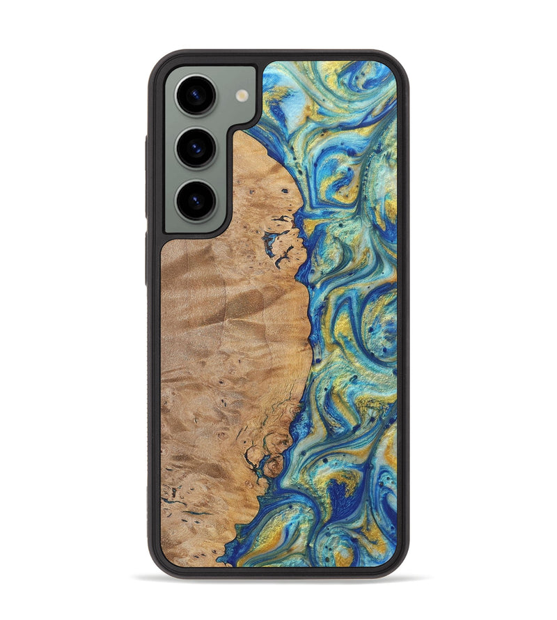 Galaxy S23 Plus Wood Phone Case - Jesse (Teal & Gold, 724776)