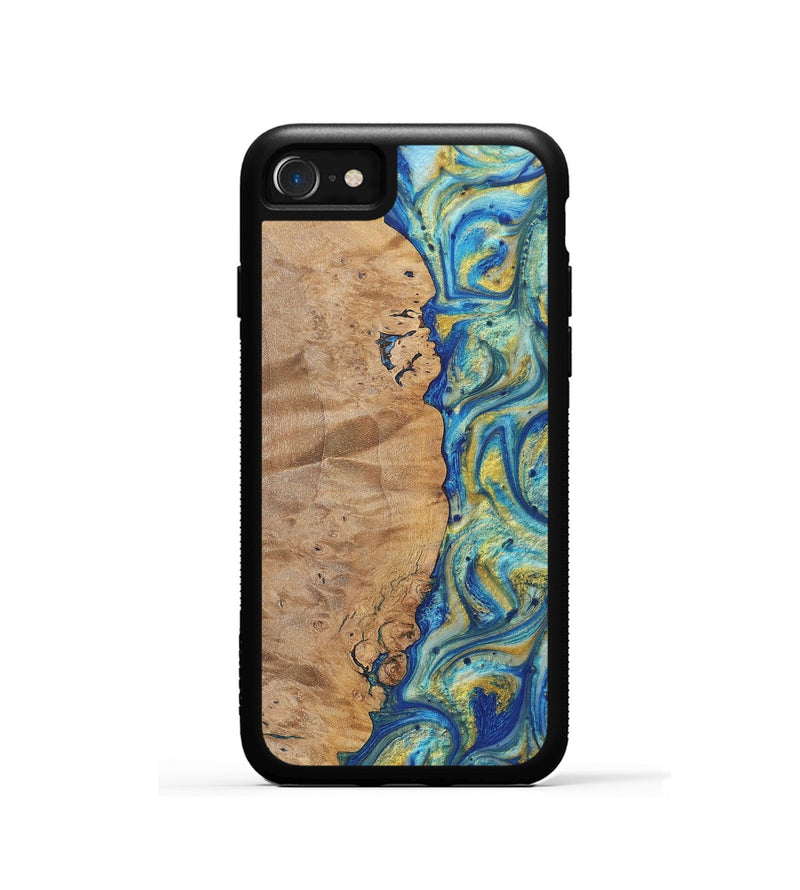 iPhone SE Wood Phone Case - Jesse (Teal & Gold, 724776)