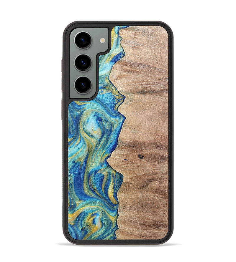 Galaxy S23 Plus Wood Phone Case - Presley (Teal & Gold, 724778)