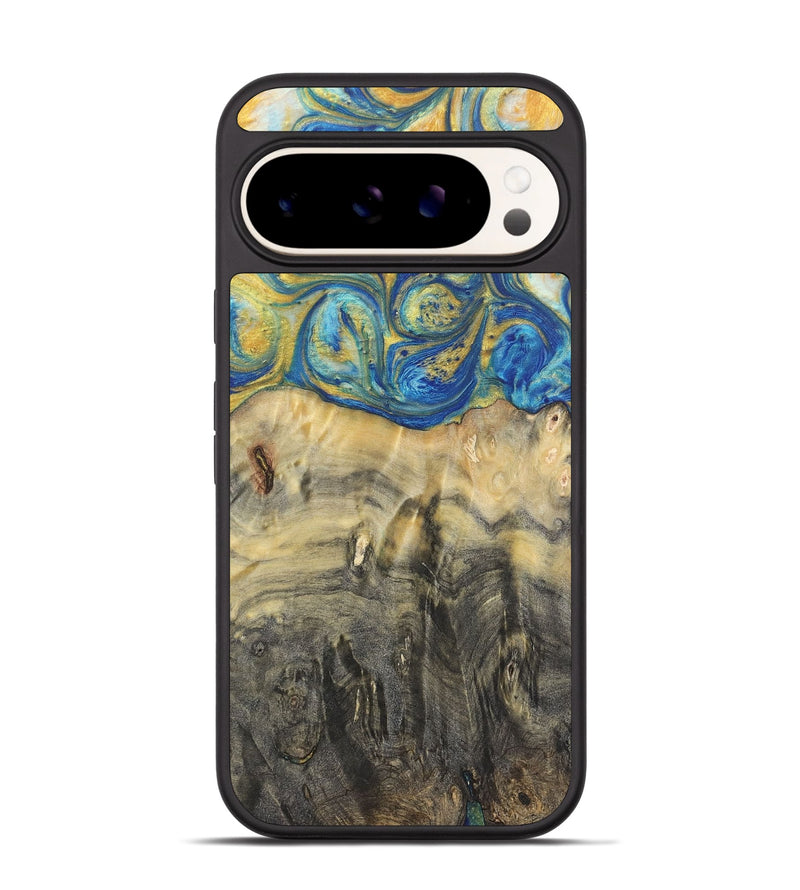 Pixel 9 Wood Phone Case - Evangeline (Teal & Gold, 724779)