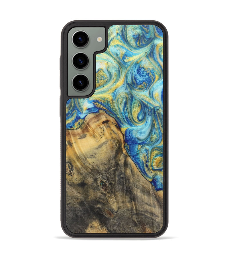 Galaxy S23 Plus Wood Phone Case - Elise (Teal & Gold, 724780)