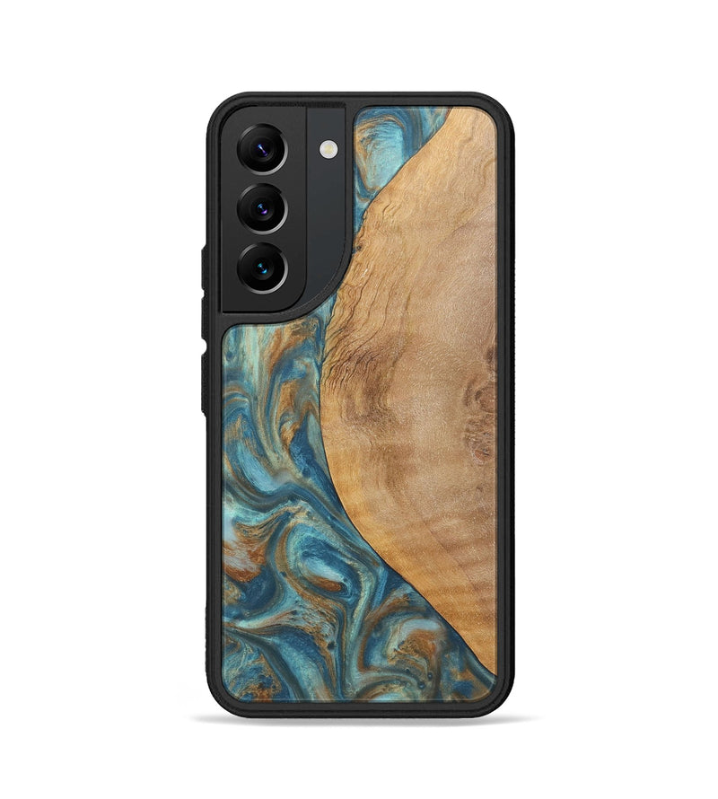 Galaxy S22 Wood Phone Case - Laurie (Teal & Gold, 724782)