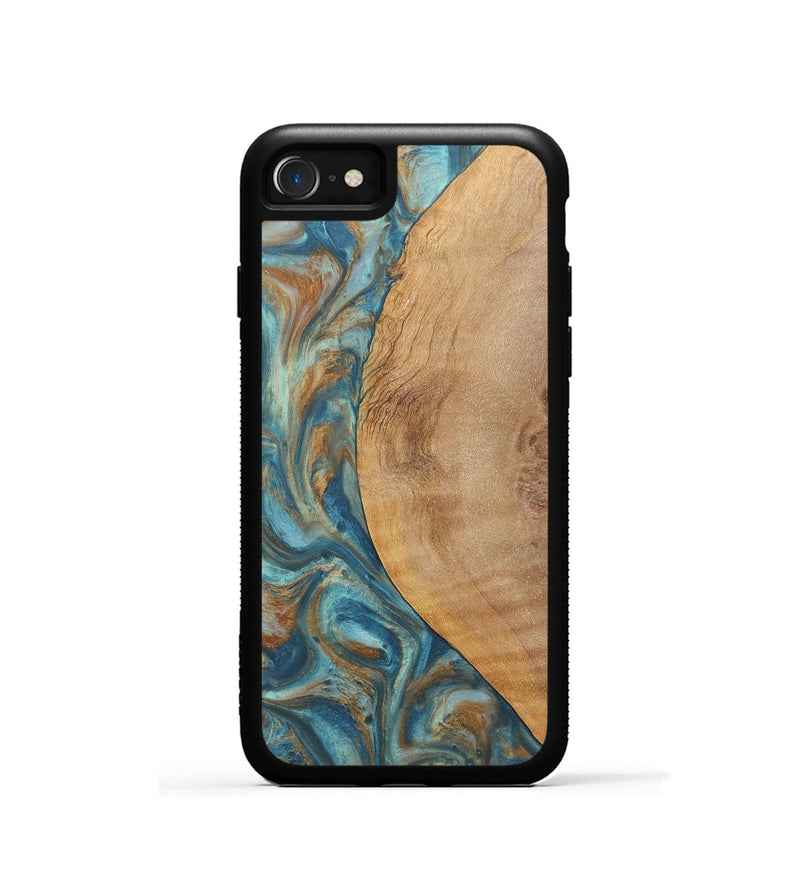 iPhone SE Wood Phone Case - Laurie (Teal & Gold, 724782)