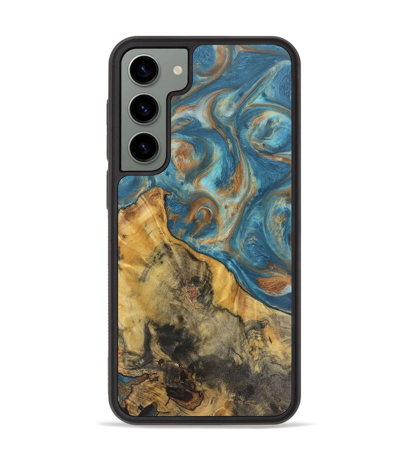 Galaxy S23 Plus Wood Phone Case - Candace (Teal & Gold, 724783)