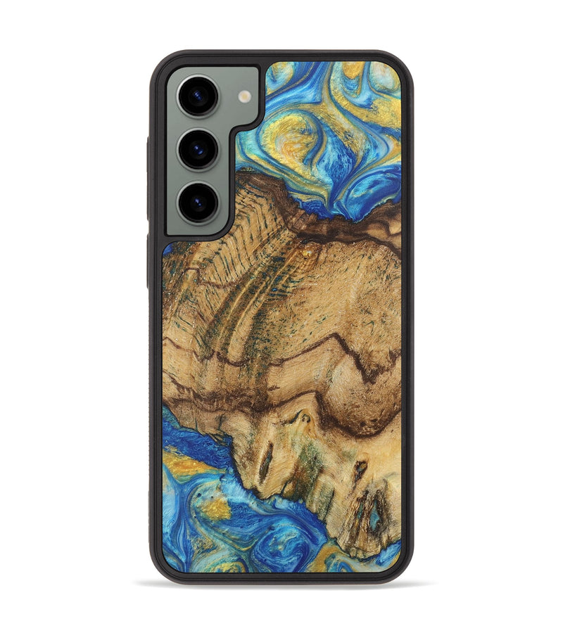 Galaxy S23 Plus Wood Phone Case - Kendall (Teal & Gold, 724784)