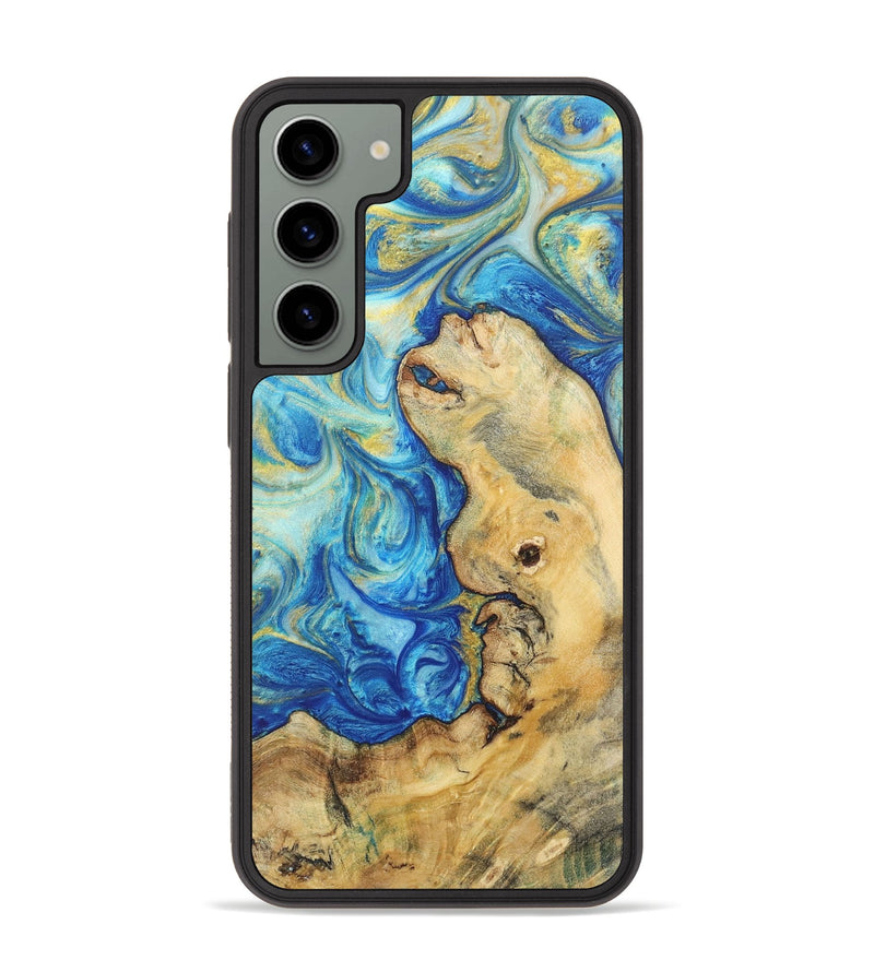 Galaxy S23 Plus Wood Phone Case - Alyssa (Teal & Gold, 724785)