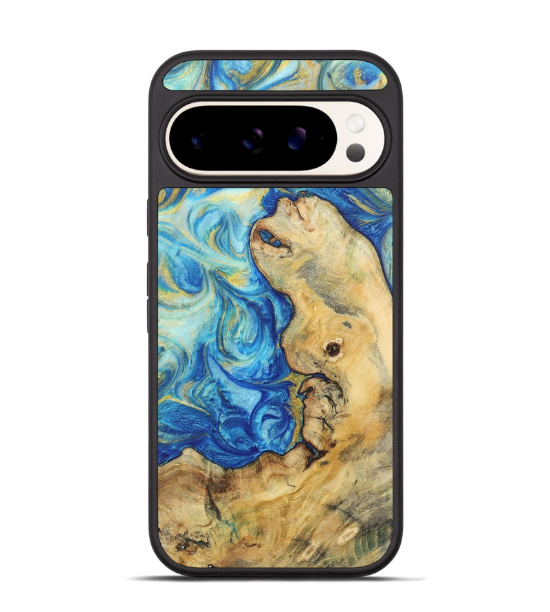 Pixel 9 Wood Phone Case - Alyssa (Teal & Gold, 724785)