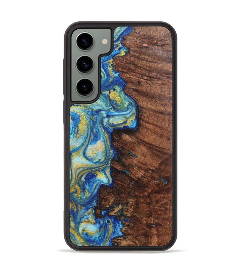 Galaxy S23 Plus Wood Phone Case - Cedric (Teal & Gold, 724786)