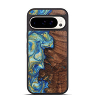 Pixel 9 Pro Wood Phone Case - Cedric (Teal & Gold, 724786)