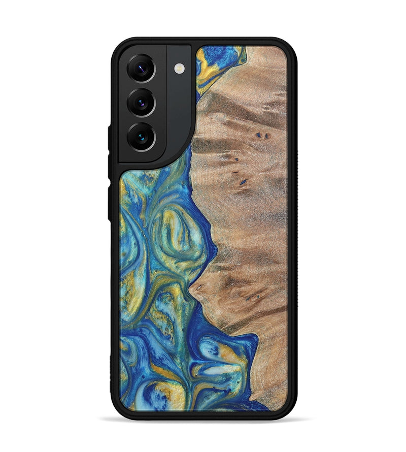 Galaxy S22 Plus Wood Phone Case - Niko (Teal & Gold, 724787)