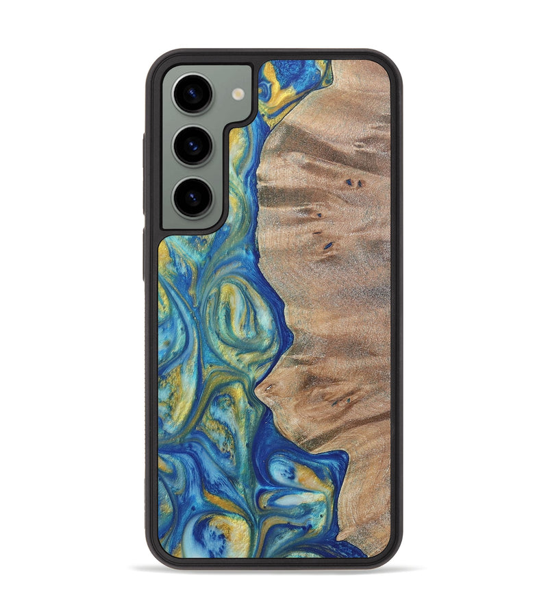 Galaxy S23 Plus Wood Phone Case - Niko (Teal & Gold, 724787)