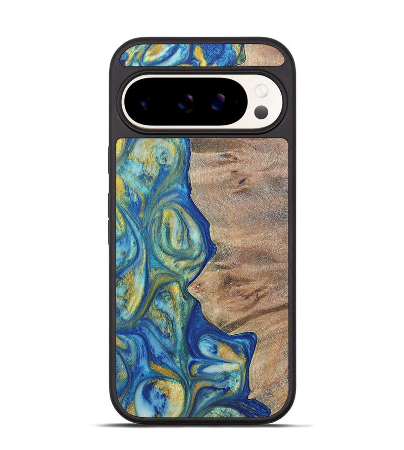 Pixel 9 Wood Phone Case - Niko (Teal & Gold, 724787)