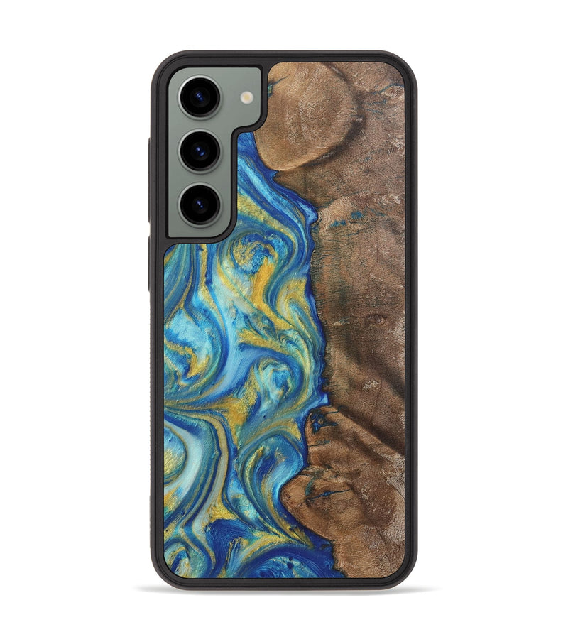 Galaxy S23 Plus Wood Phone Case - Kay (Teal & Gold, 724788)