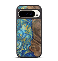 Pixel 9 Pro Wood Phone Case - Kay (Teal & Gold, 724788)