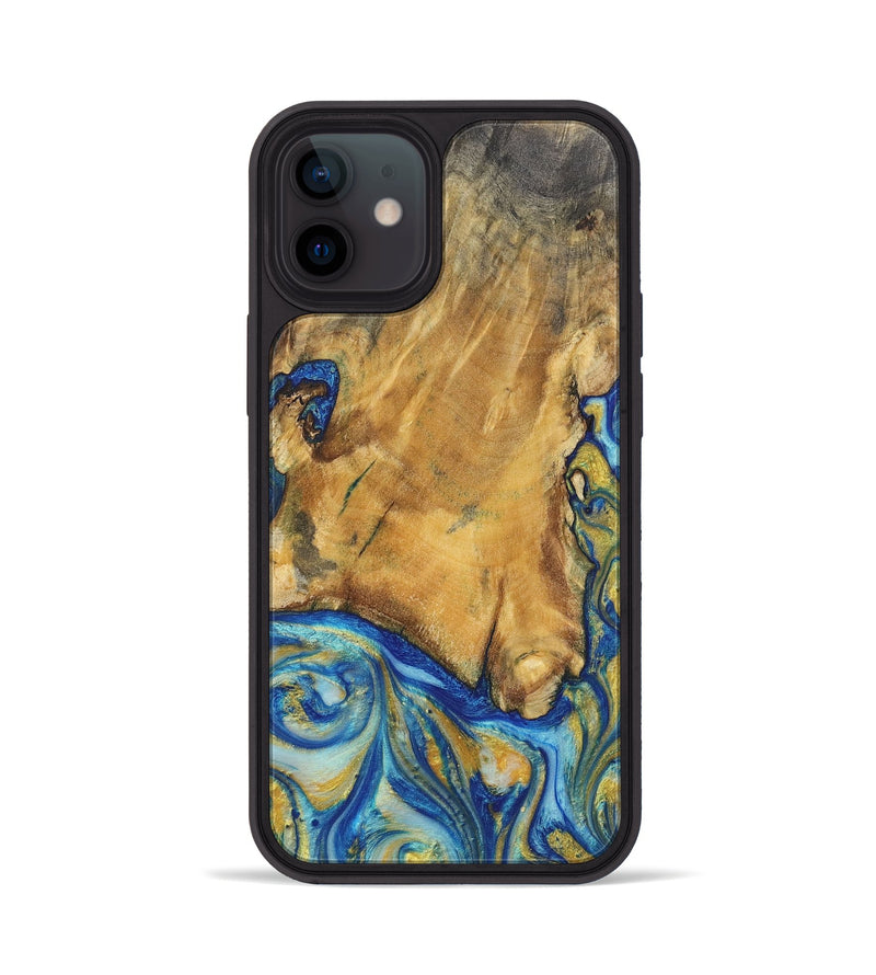 iPhone 12 Wood Phone Case - Jayleen (Teal & Gold, 724789)