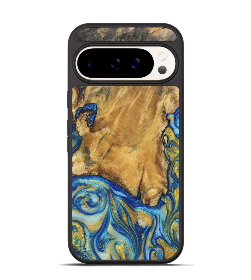 Pixel 9 Wood Phone Case - Jayleen (Teal & Gold, 724789)