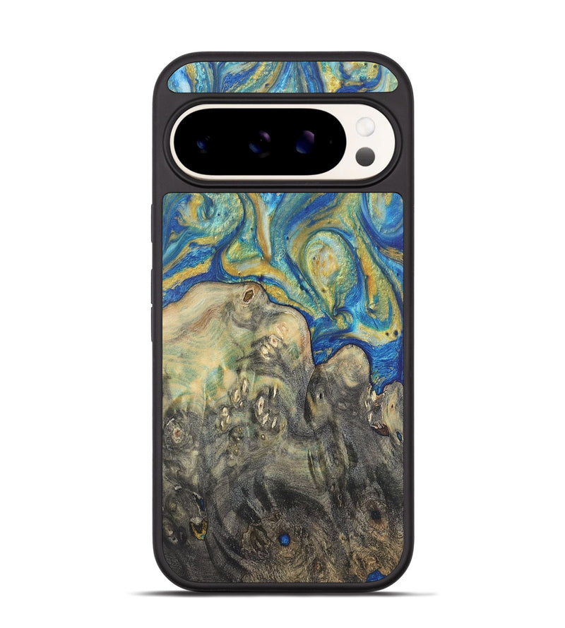 Pixel 9 Wood Phone Case - Cody (Teal & Gold, 724790)