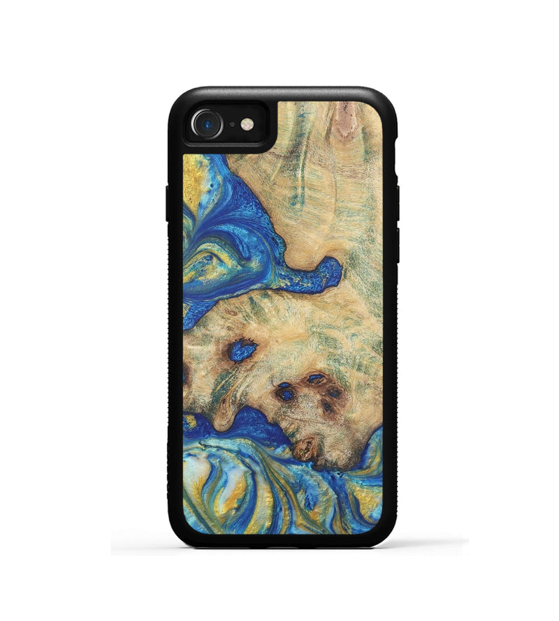 iPhone SE Wood Phone Case - Sidney (Teal & Gold, 724791)