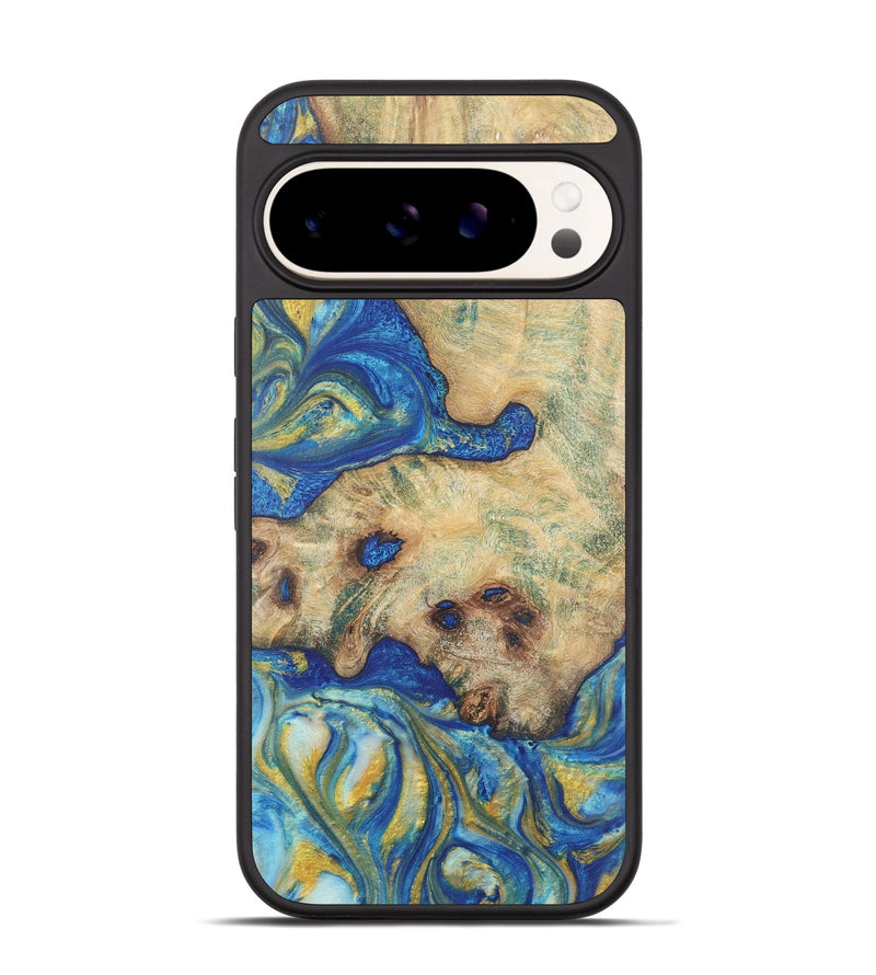 Pixel 9 Wood Phone Case - Sidney (Teal & Gold, 724791)