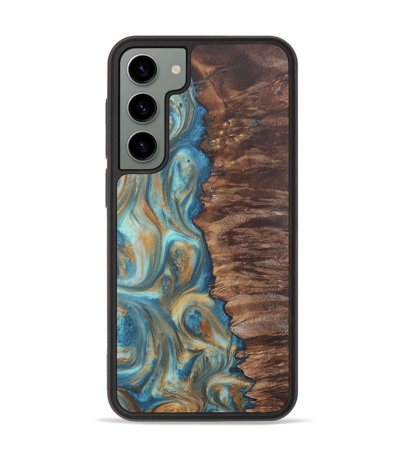 Galaxy S23 Plus Wood Phone Case - Christy (Teal & Gold, 724792)