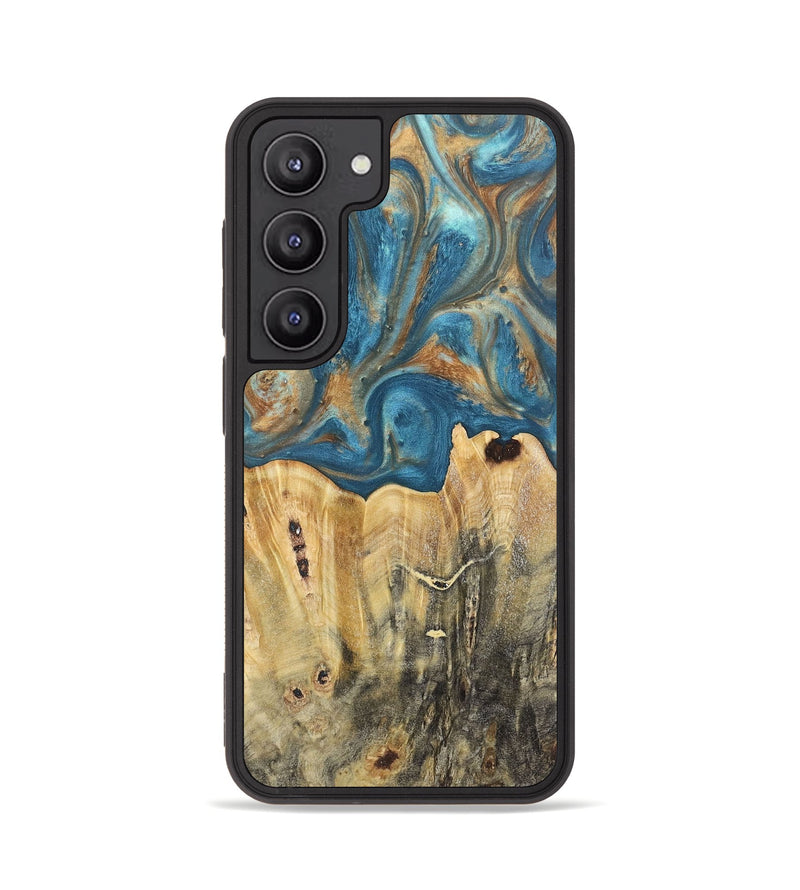 Galaxy S23 Wood Phone Case - Jermaine (Teal & Gold, 724793)