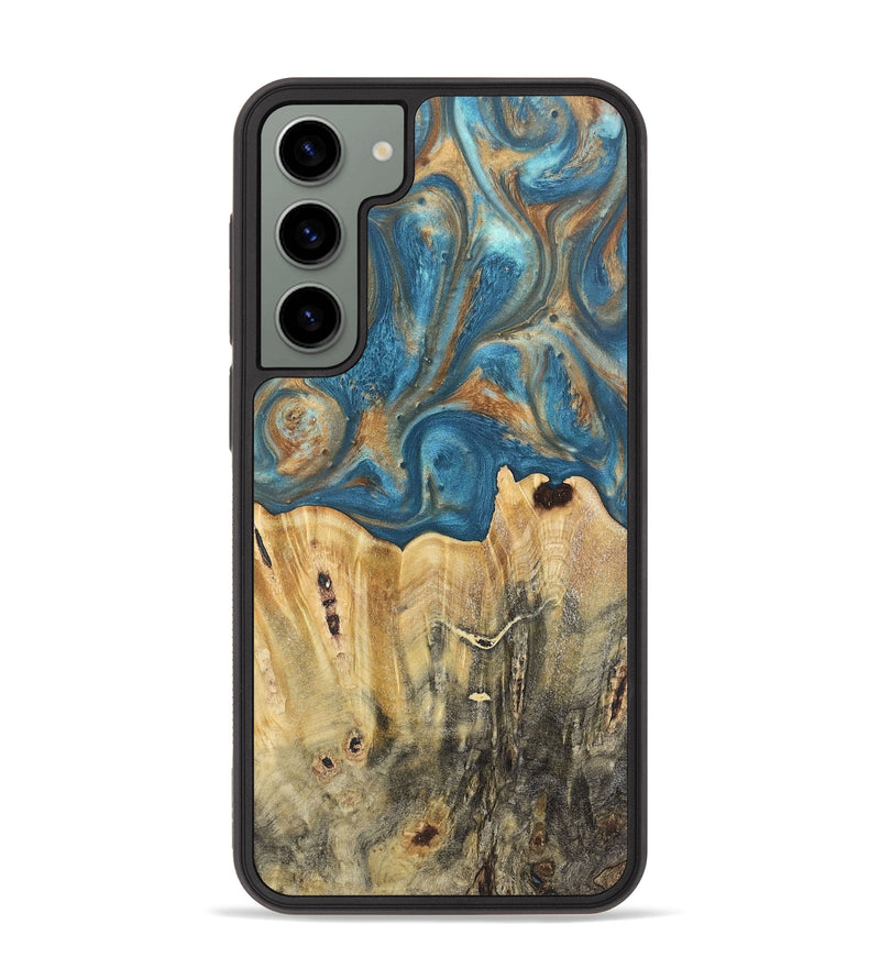 Galaxy S23 Plus Wood Phone Case - Jermaine (Teal & Gold, 724793)