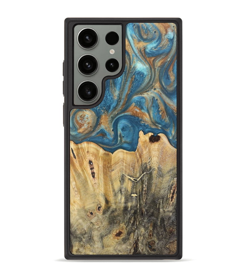 Galaxy S23 Ultra Wood Phone Case - Jermaine (Teal & Gold, 724793)