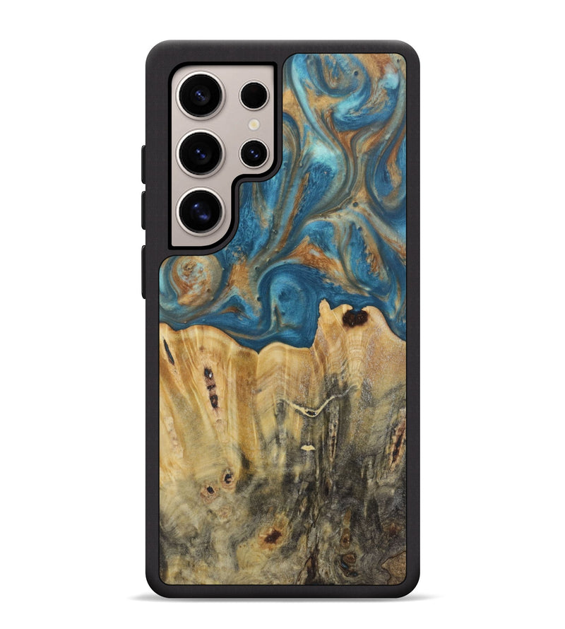 Galaxy S25 Ultra Wood Phone Case - Jermaine (Teal & Gold, 724793)