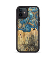 iPhone 12 Wood Phone Case - Jermaine (Teal & Gold, 724793)