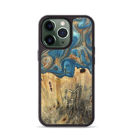 iPhone 13 Pro Wood Phone Case - Jermaine (Teal & Gold, 724793)