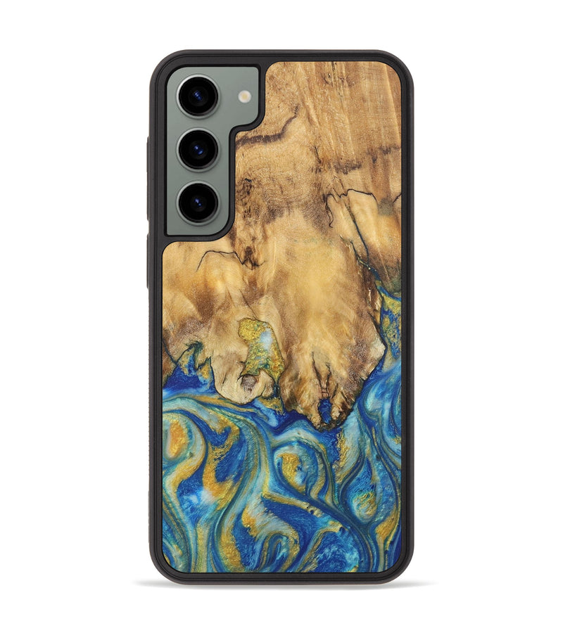 Galaxy S23 Plus Wood Phone Case - Ollie (Teal & Gold, 724794)