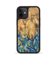 iPhone 12 Wood Phone Case - Ollie (Teal & Gold, 724794)