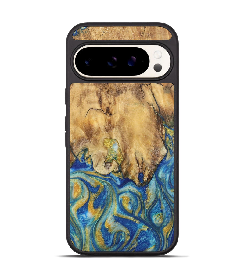 Pixel 9 Wood Phone Case - Ollie (Teal & Gold, 724794)