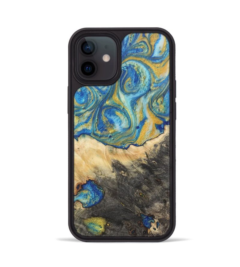 iPhone 12 Wood Phone Case - Chase (Teal & Gold, 724795)