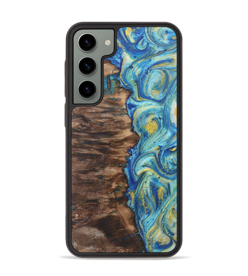 Galaxy S23 Plus Wood Phone Case - Kendra (Teal & Gold, 724796)