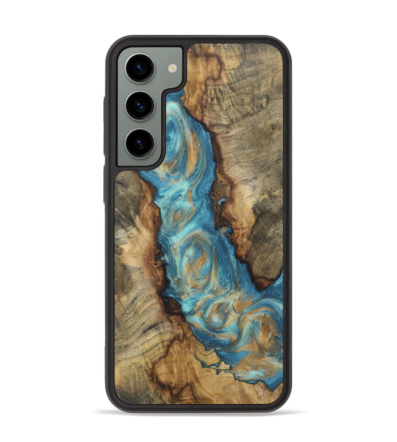 Galaxy S23 Plus Wood Phone Case - Stefanie (Teal & Gold, 724797)