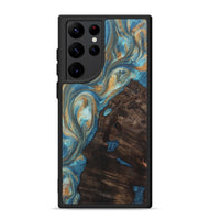 Galaxy S22 Ultra Wood Phone Case - Issac (Teal & Gold, 724798)