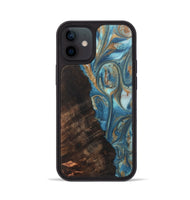 iPhone 12 Wood Phone Case - Paxton (Teal & Gold, 724800)