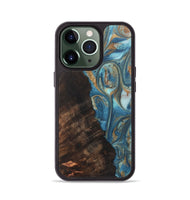 iPhone 13 Pro Wood Phone Case - Paxton (Teal & Gold, 724800)